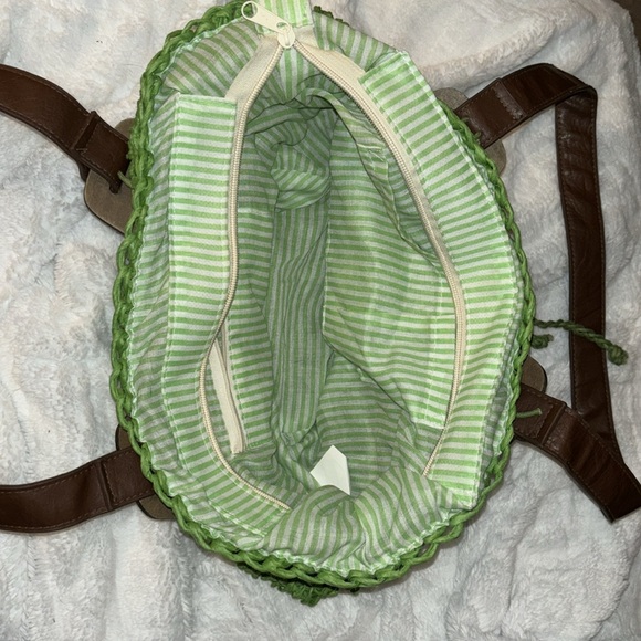 Poppie Green Genuine Straw/ Real Wooden Crafted Gorgeous Shoulder BagTote - Picture 9 of 9